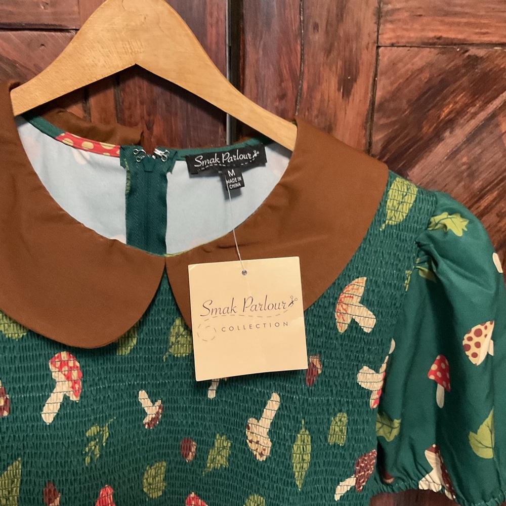 Green Floral Puff Sleeve Dress